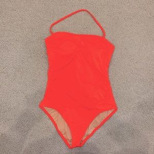 J. Crew one piece swim neon pink/orange. NWOT. Never worn.